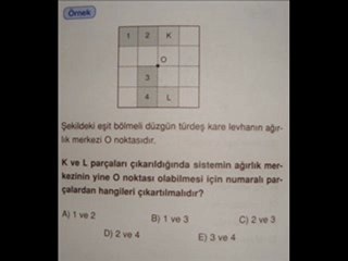 AĞIRLIK MERKEZİ  ÇALIŞMA SORU VE ÇÖZÜMLERİ