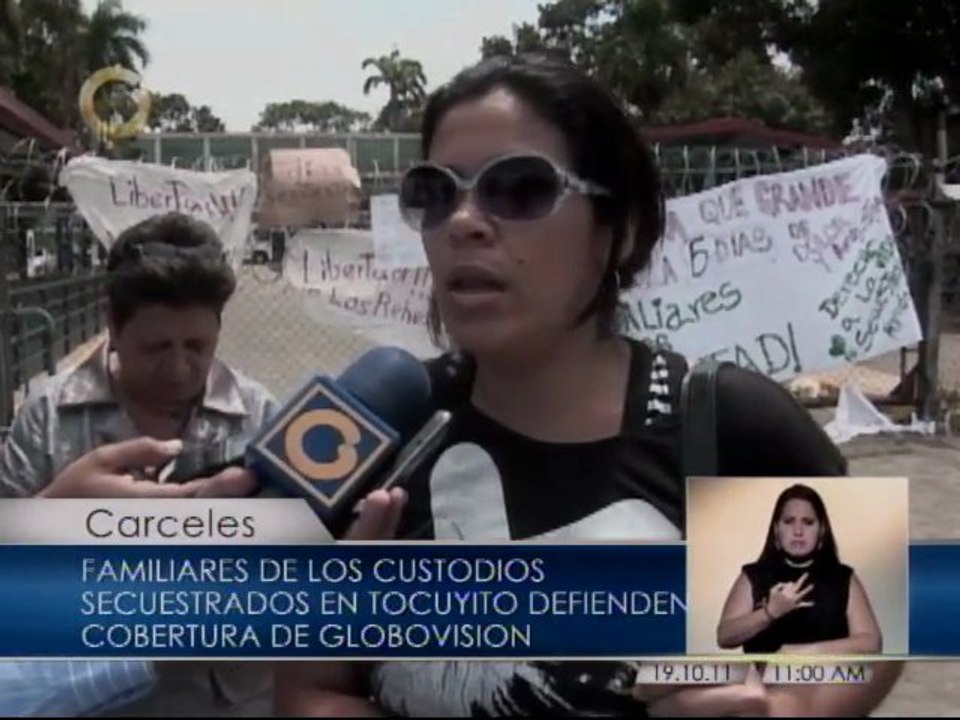 Familiares de reclusos defienden a Globovisión