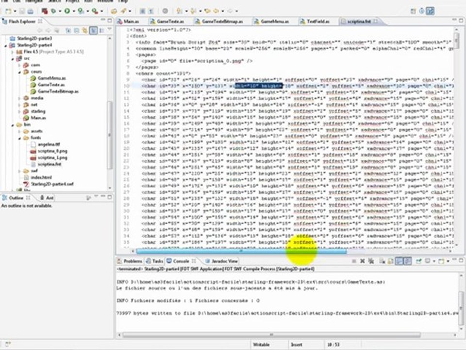 Utiliser des polices "embed" avec Starling Framework - des polices à partir d'une image png !