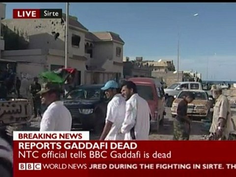 Muammar Gaddafi - Captured & Killed in Sirte(20.Oct.2011)BBC (2)