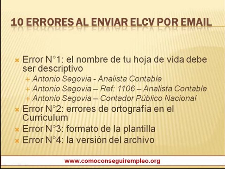 10 errores al enviar un Curriculum Vitae por mail