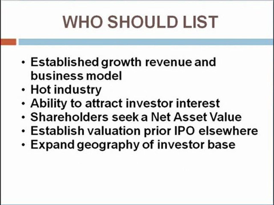 Comparing Listing on the major exchanges