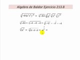 Clases de Matematicas Online. Algebra de Baldor Ejercicio 213.8