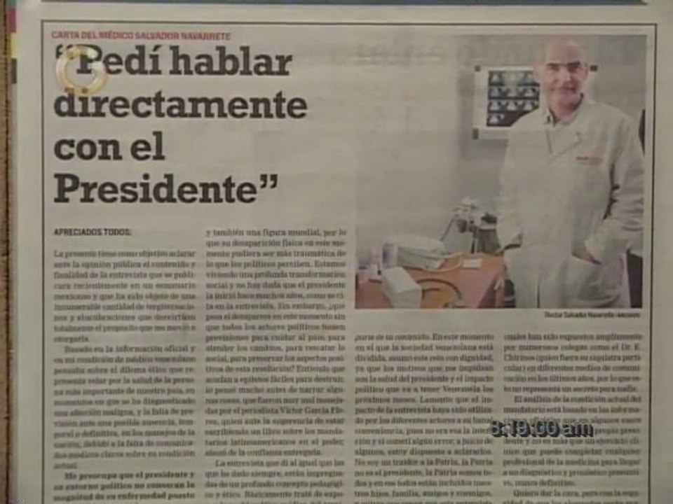 Navarrete escribe desde el exterior