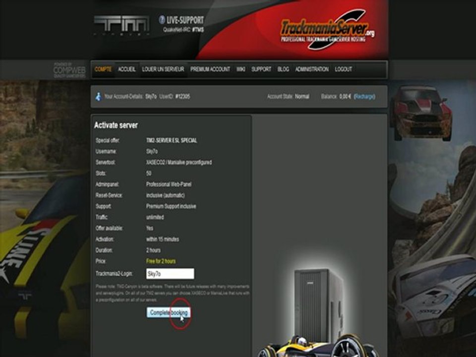ESL.FR - TM2 - Tutoriel : Serveur Trackmania² gratuit