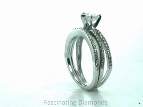 FDENS3134HT New Heart Shape Diamond Split Band Wedding Bridal Ring Set With Pave Setting