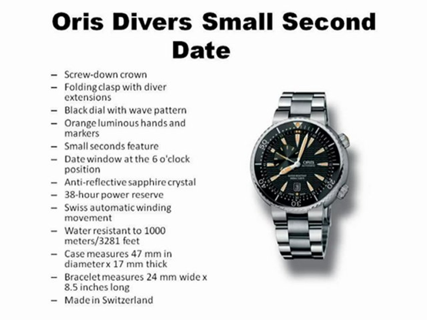 ⁣Oris Divers Small Second Date
