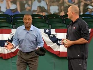 Baseball_Ozzie Smith demonstrates defensive technique