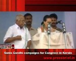 Sonia Gandhi campaigns for Congress in Kerala