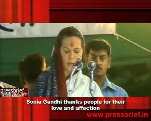 Sonia Gandhi thanks people for their love and affection