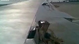 raw video: boeing 777 saudi airlines landing  riyadh airport wing damage