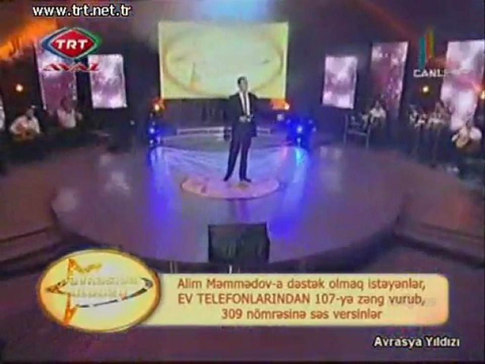 Alim Mammadov Sen yadıma düşende Avrasya yıldızı Azerbaycan TRT