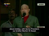 Chavez reaffirms his support for Assad and for Kadhafi