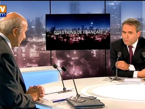 BFMTV 2012 : questions de Français à Xavier Bertrand