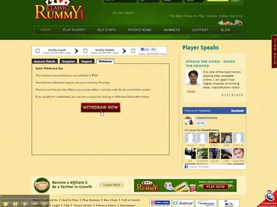 Play Rummy Online and Withdraw your amount