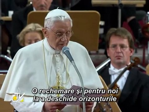 Papa: Muzica, pentru a trăi prezentul şi a te gândi la viaţa veşnică