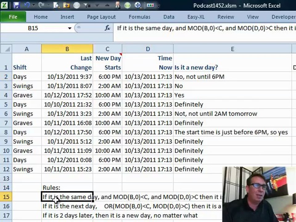 Learn Excel 2010 - "Shift Change?": Podcast #1452