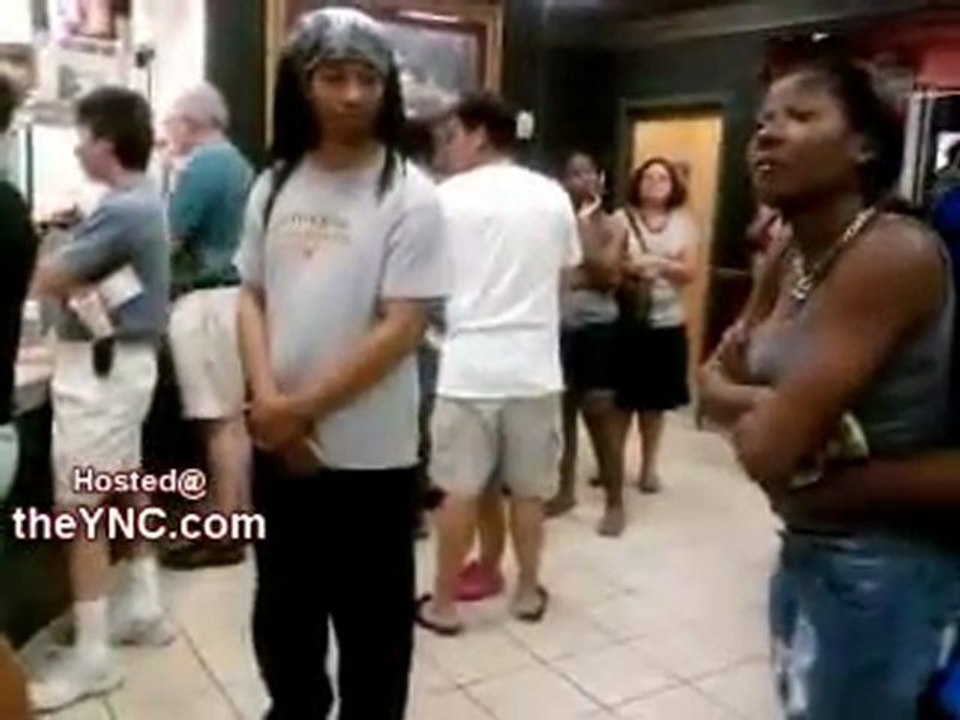 RUDE Black Woman with a BAD Mouth has no Respect for Mother and her Little Baby in McDonalds   The YNC.com