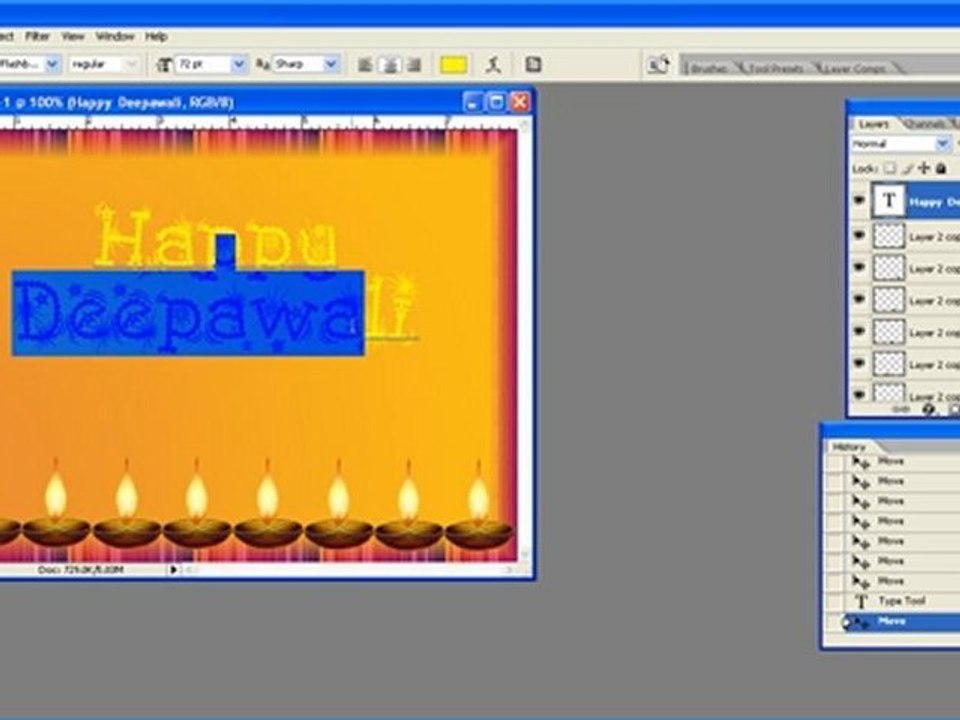 How to design a Happy diwali greeting card in Photoshop