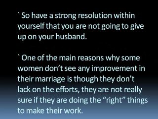 Knowing How to Keep your husband - II