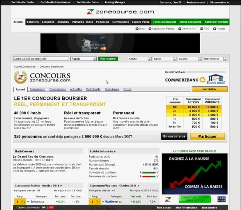 Ajouter des membres à ses favoris sur Zonebourse.com