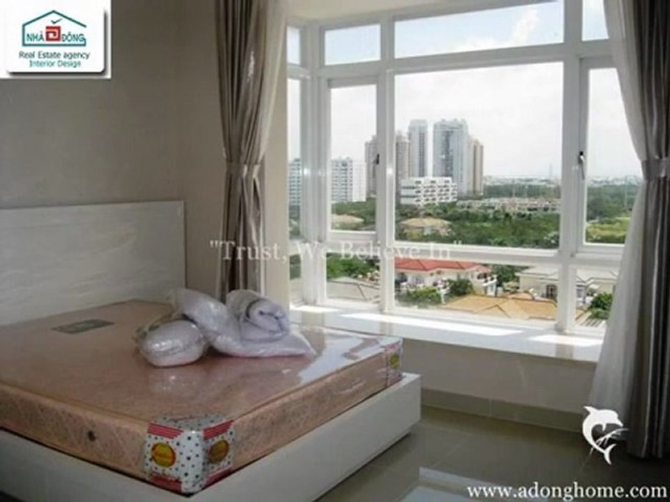 Chocolate apartment for rent in Riverside, Phu My Hung, Dist.7, HCMC, Vietnam 1500$/month.
