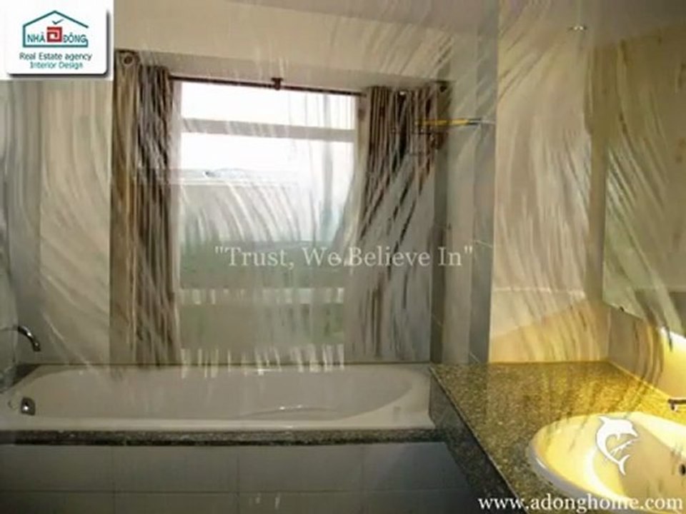 Partly furnished apartment for rent in Riverside, Phu My Hung, Dist.7, HCMC, Vietnam 1100$/month.