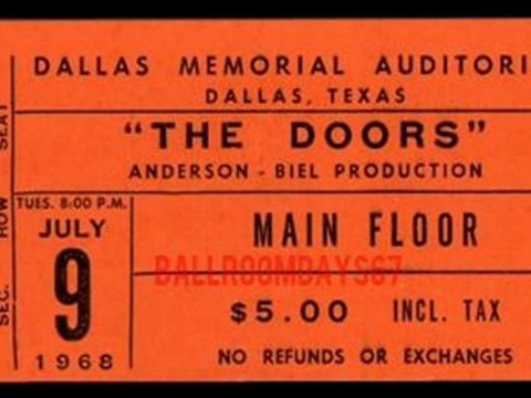 Light My Fire - The Doors Live At The Dallas Memorial Auditorium, TX. July 9, 1968