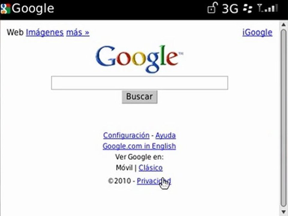 Como Navegar por una página Web desde Blackberry