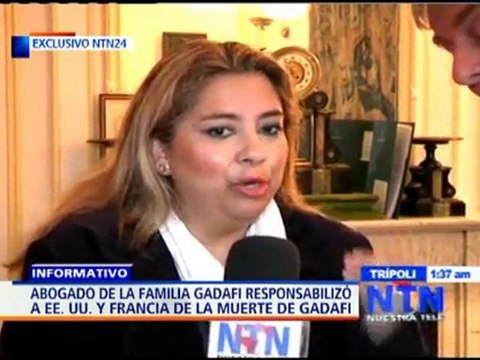 Exclusivo NTN24: Abogado de familia de Gadafi asegura que el exlíder libio fue asesinado