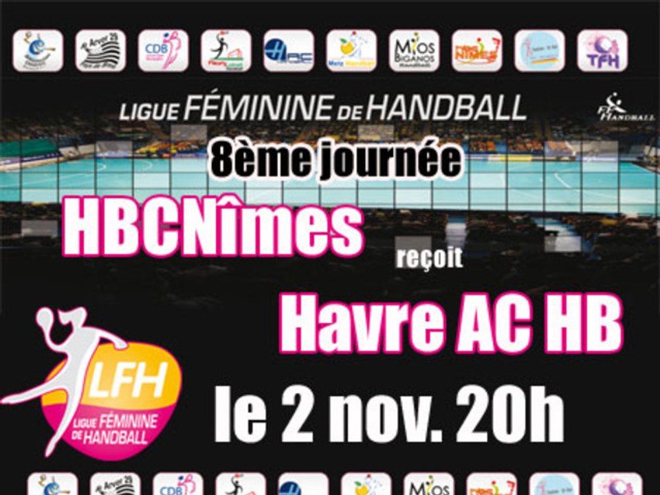 Nîmes - Le Havre 8ème journée Championnat de France Handball Féminin LFH