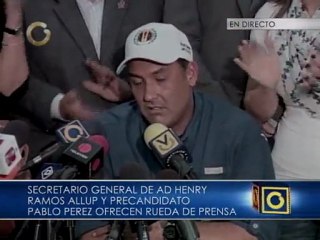Pablo Pérez asegura que derrotará a Chávez
