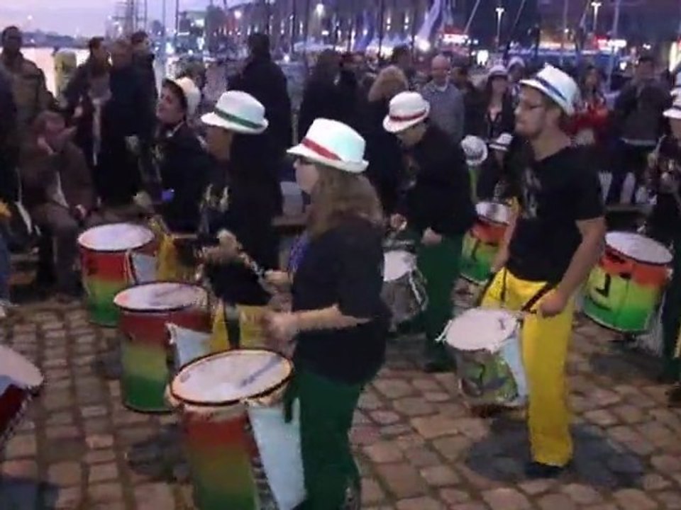 Transat Jacques Vabre : Percussions de la batucada "Corcovado"