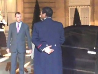 Xavier Beulin croise Saad Hariri dans la cour de l'Elysée