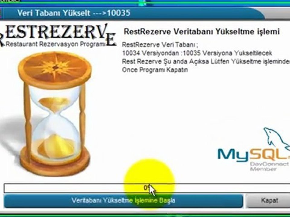 Restrezerve rezervasyon Programı Nasıl Güncellenir (Update)