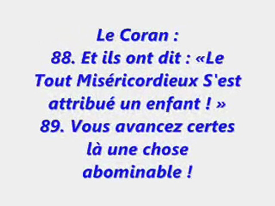 Le Coran corrige la Bible