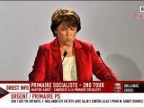Martine Aubry reconnait la victoire de François Hollande