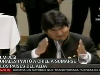 Morales invitó a Chile a sumarse a los países del ALBA