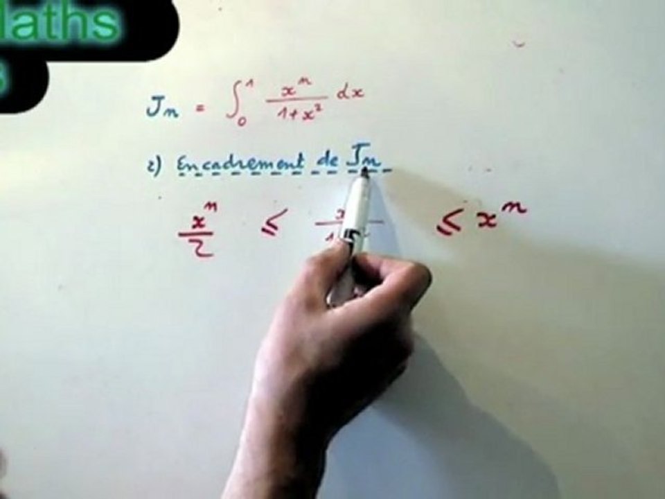 Exercice de mathematique sur l'encadrement d'une intégrale.