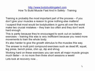 How To Build Muscle Fast And In Safety