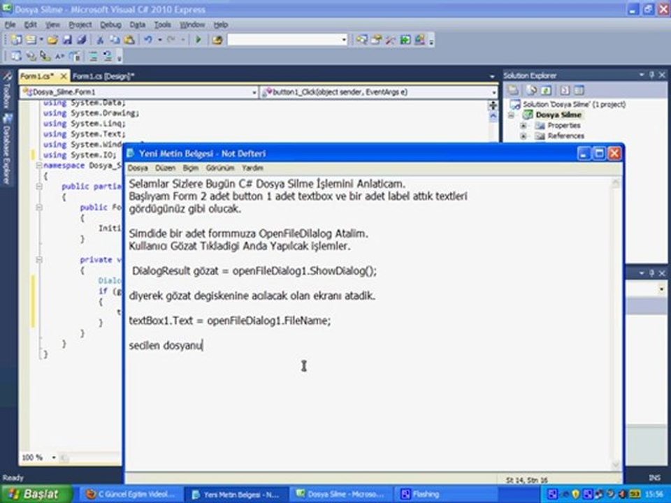 C# Dosya Silme İşlemleri