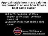 How many calories are burned in an one hour fitness boot cam