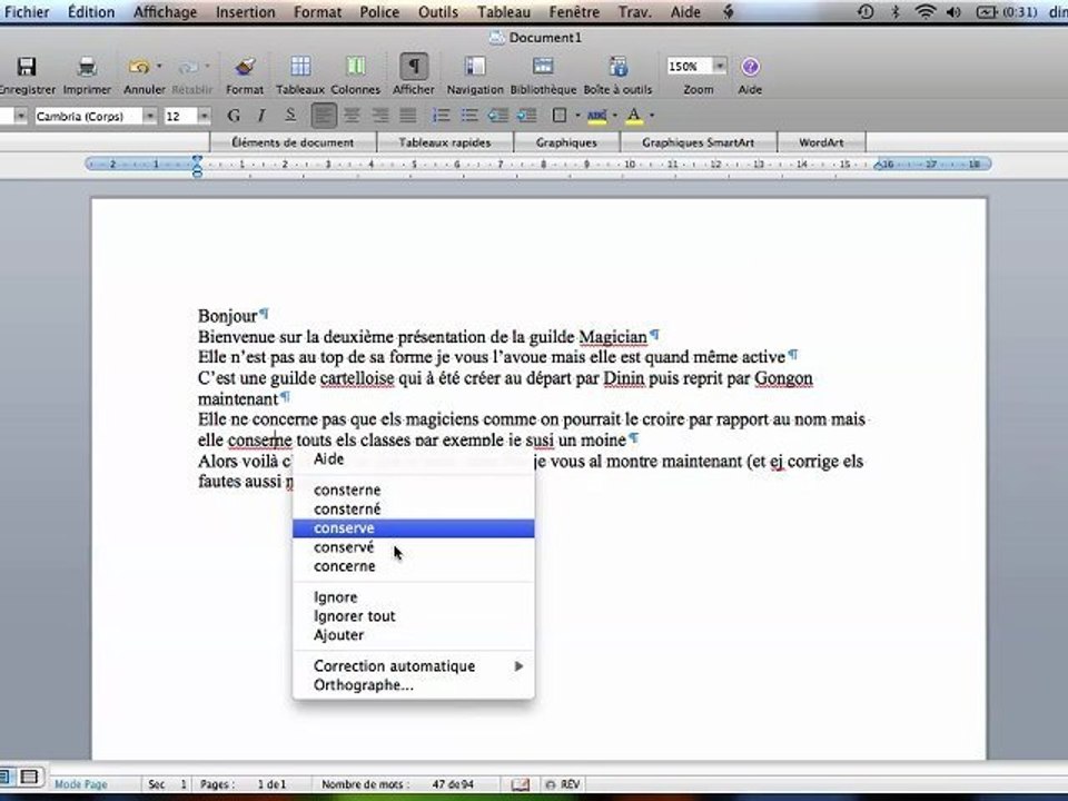 Deuxième présentation de la guilde Magician
