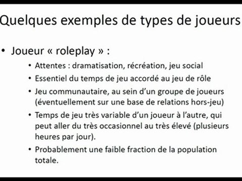 Joueur de World of Warcraft, Partie 2 : Typologie des joueurs