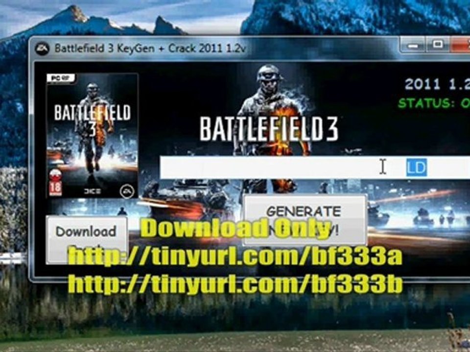 Battlefield 3 BF3 KeyGen + Crack 2011 1.2v