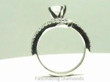 FDENS3007PR  Princess Cut Diamond Pave Set Zee Shaped Petite Wedding Bridal Ring Set