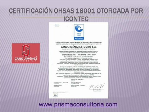 FELICITACIONES Cano jimenez por certificarse ISO 14001 & OHSAS 18001
