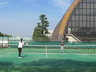2011-11-02入間市でテニス 禰宜家茂さん+ココアさんvsたーきーさん+助さん