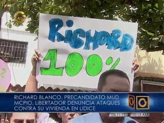 Richard Blanco acusa a adeptos al oficialismo de disparar contra vivienda familiar