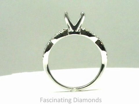 FDENS3044ROR Round Cut Diamond Split Pave Swirl Engagement Ring